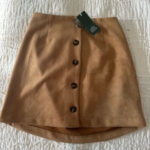 NWT suede button up skirt